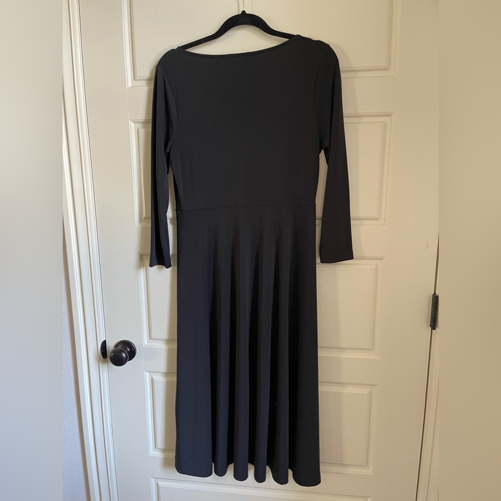 Lands’ End 3/4 Sleeve Matte Jersey A-line dress - Picture 3 of 4